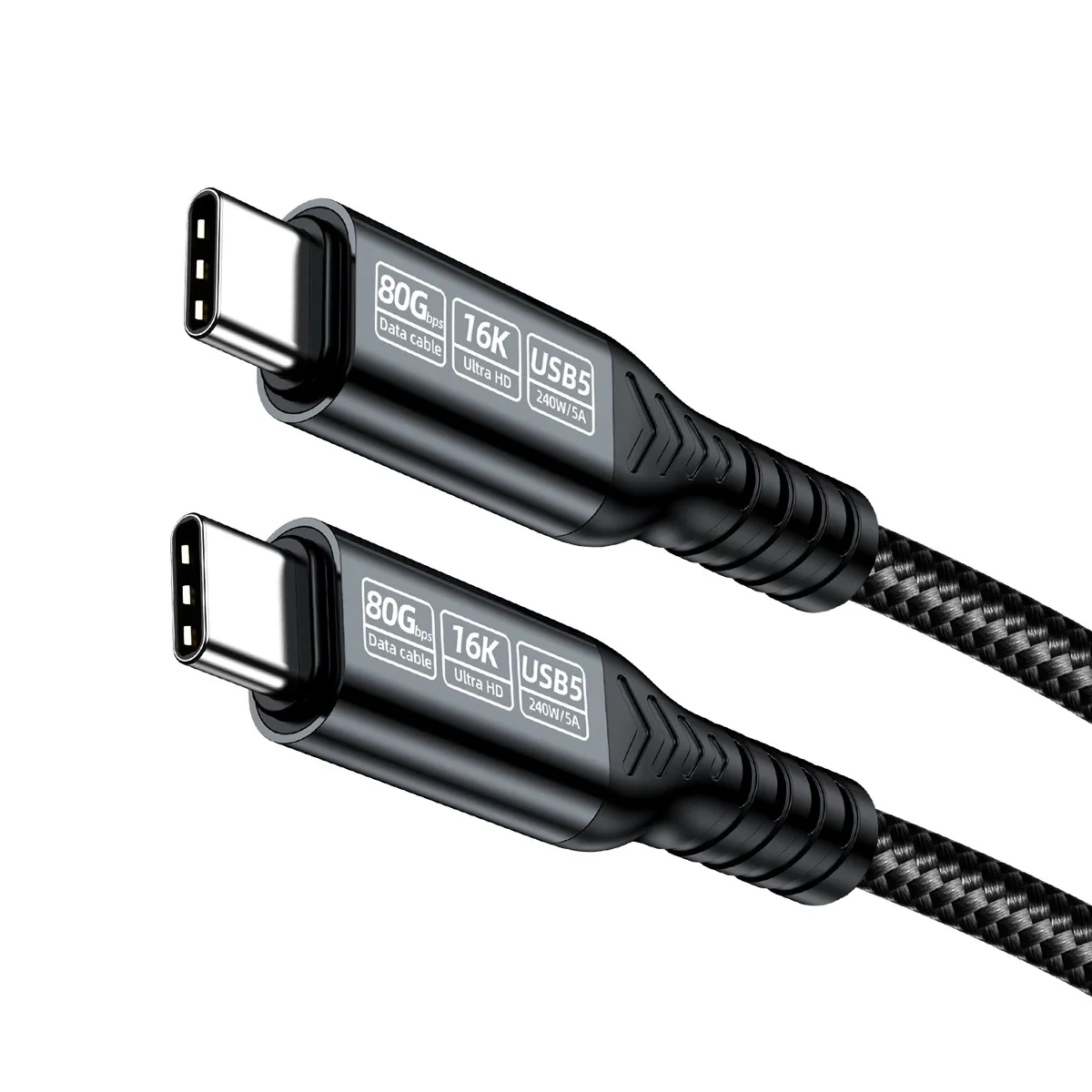 USB5.0 80Gbps USB-C Male to Male Cable with 240W and 16K@30hz 8K@60Hz 5K@60Hz Compatible with USB4.0 Thunderbolt3/4/5