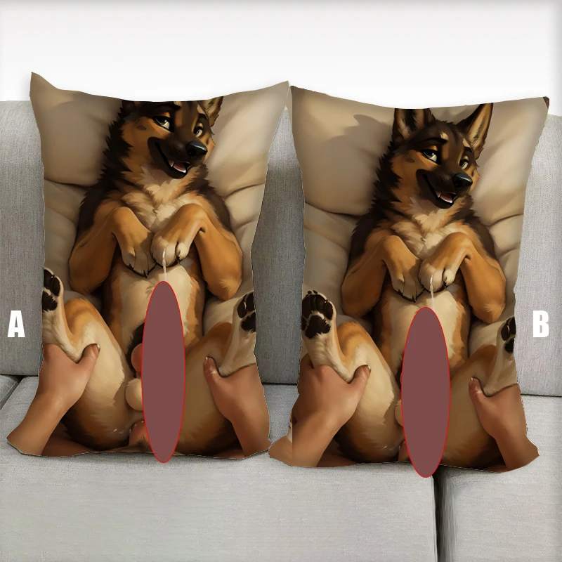 Anime Pillow Big Jurgen Dog Furry Dakimakura Nsfw Half body Cartoon Pillow Core Double Side Print