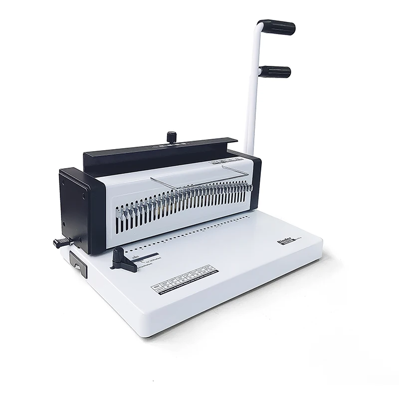 Manual Double Loop Wire Binding Machine Dual Ring Document Binder for Office Use Professional Bookbinding Equipment 550W