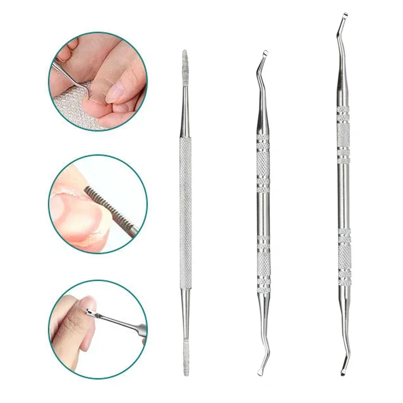 爪のケアのための爪の矯正ツール,爪囲炎の爪切り,マニキュアペディキュア,爪のクリーニング,1セットあたり3個