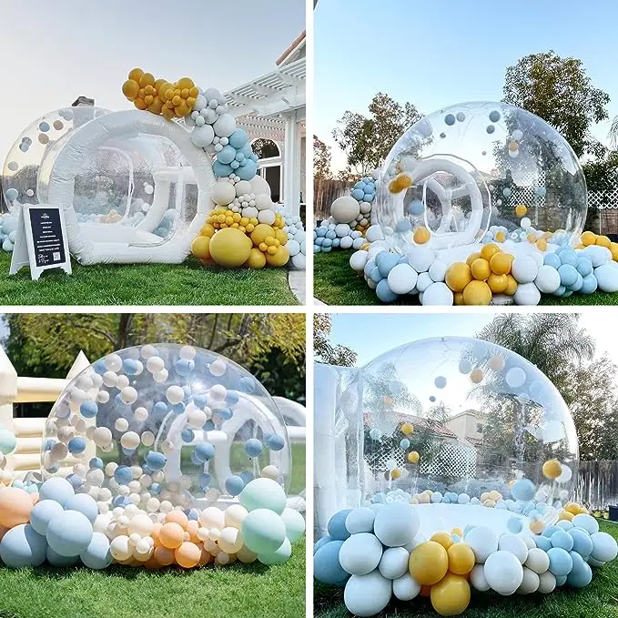 Casa de burbujas de rebote inflable con soplador, tienda de campaña para fiesta, globo comercial transparente, 10 a 3m