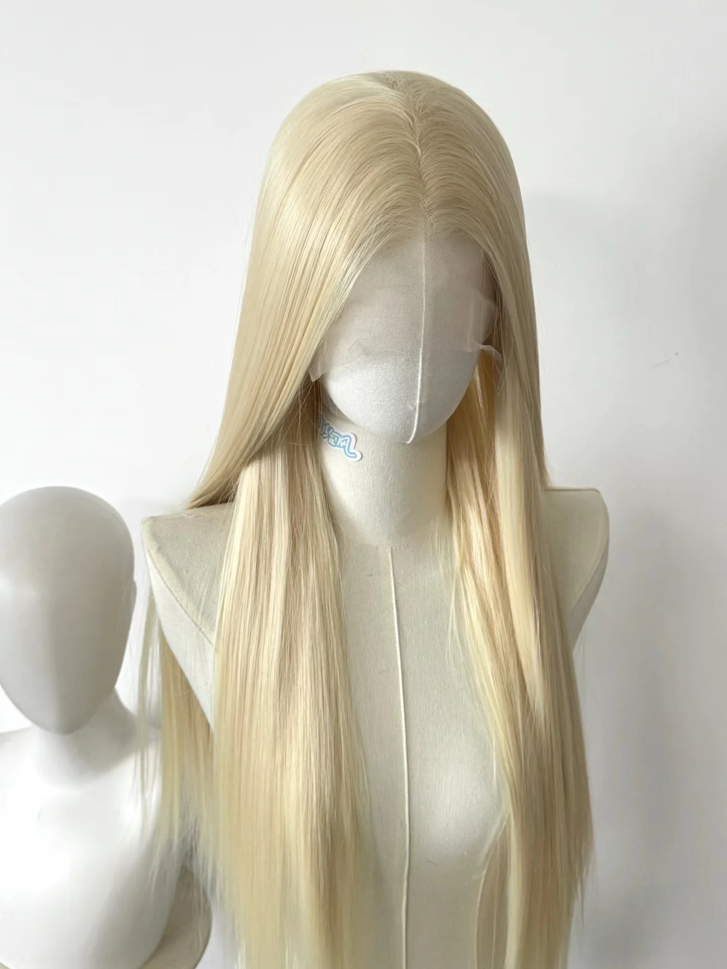 Lichtroze Pruik voor Vrouwen 13x4 Lace Front Pruik 26 inch Lange Rechte Synthetische Pruiken Zachte Natuurlijke hittebestendige Vezel Cosplay Pruik