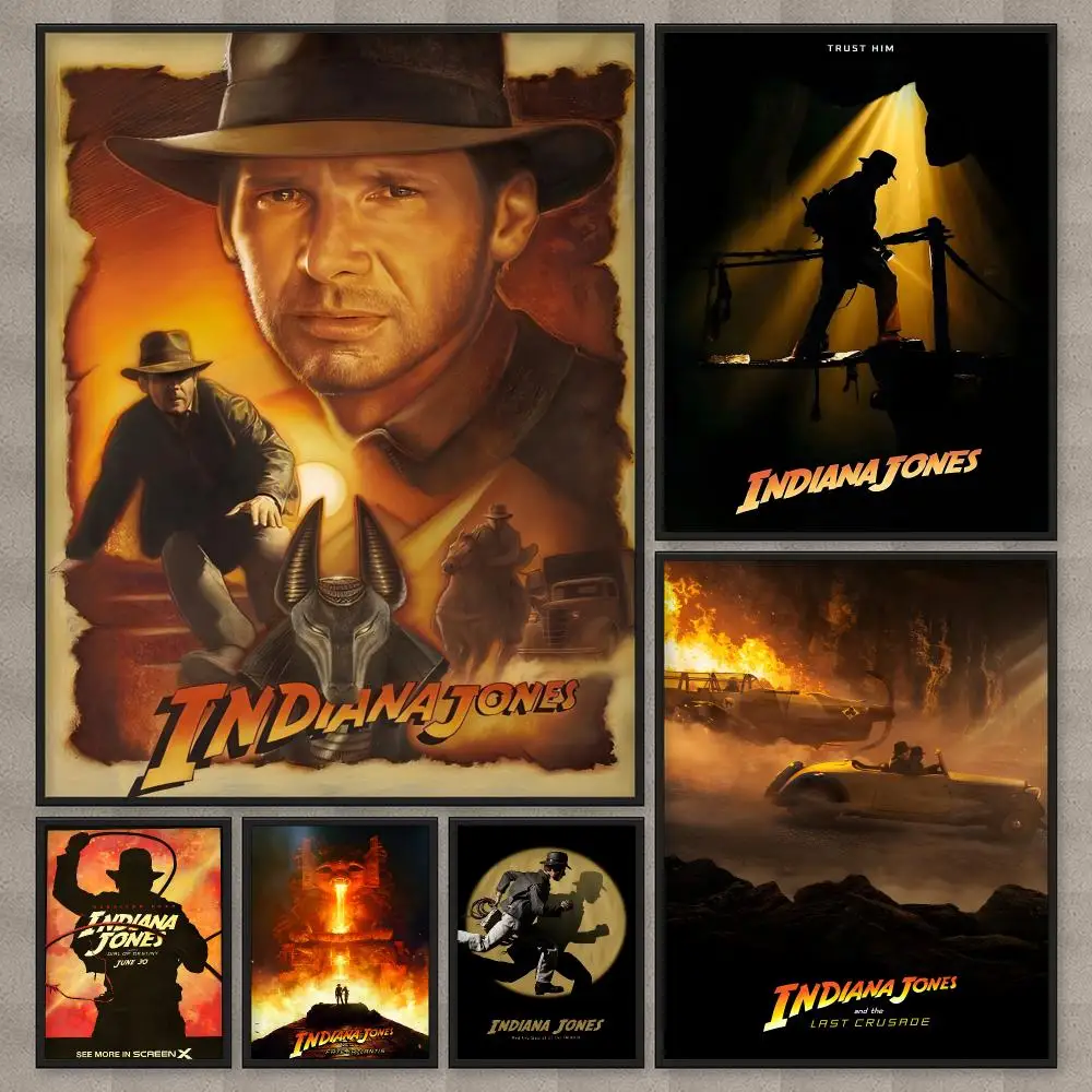 Movie I-Indiana Jones Poster HD Wall Art Home Decor Waterproof Print Bedroom Garage Party Gift