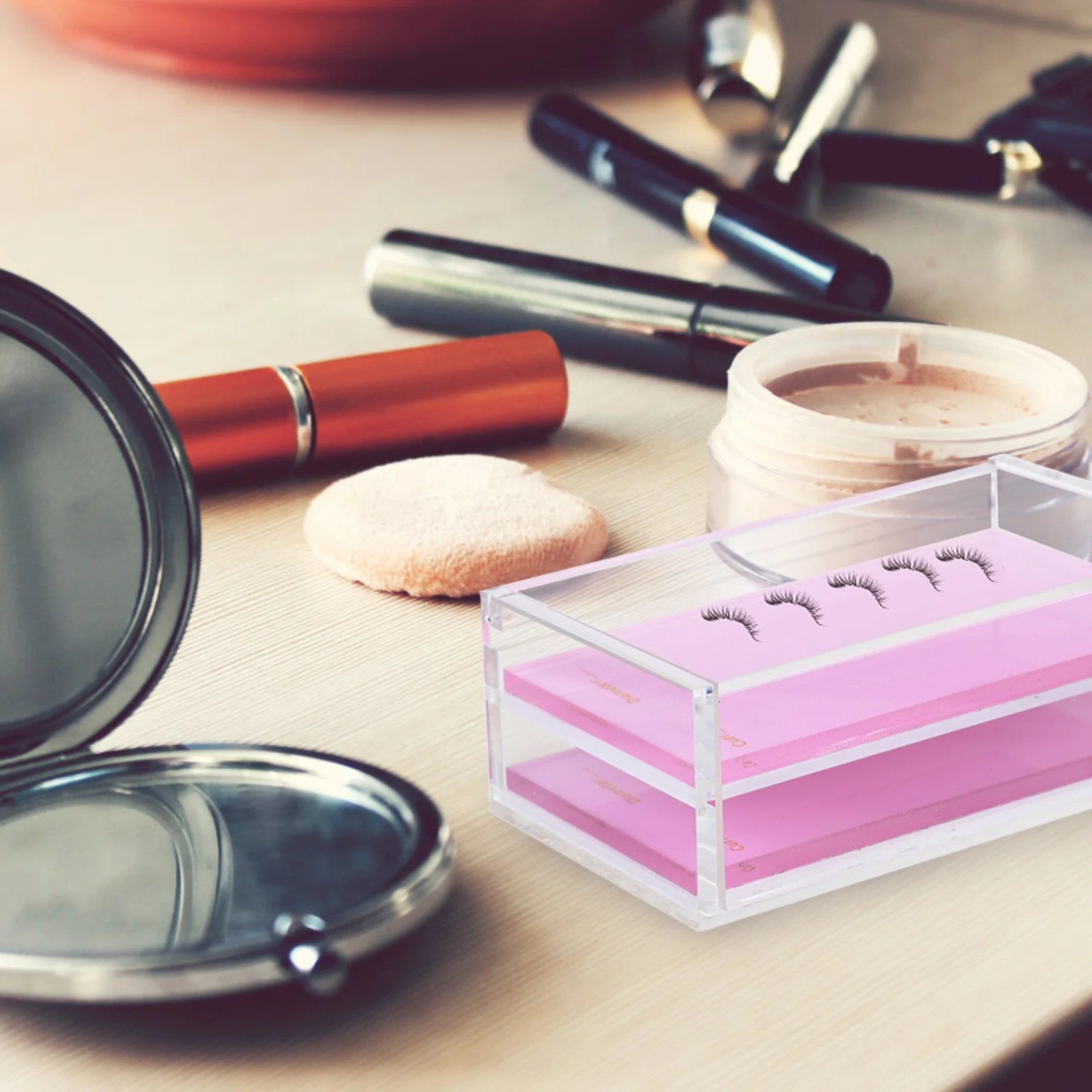 صندوق تخزين الرموش من الأكريليك علبة رموش صناعية فارغة منظم شفاف للنساء والفتيات صندوق تعبئة الرموش في صالونات التجميل #2