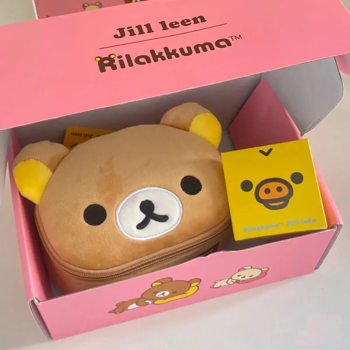 

New Cute Rilakkuma Bear Girl Plush Elliptical Stereoscopic Makeup Bag Portable Storage Bag Cute Cartoon Easy Bear Bear Storage