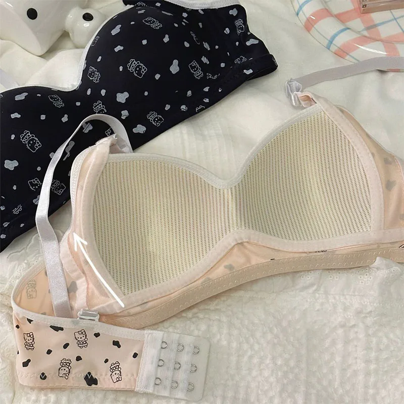 Sanrio Hello Kitty Bra Breathable Women Sexy Underwear Kawaii Girl Y2k Adjustable Shoulder Strap Inner Padded Bralette Gift