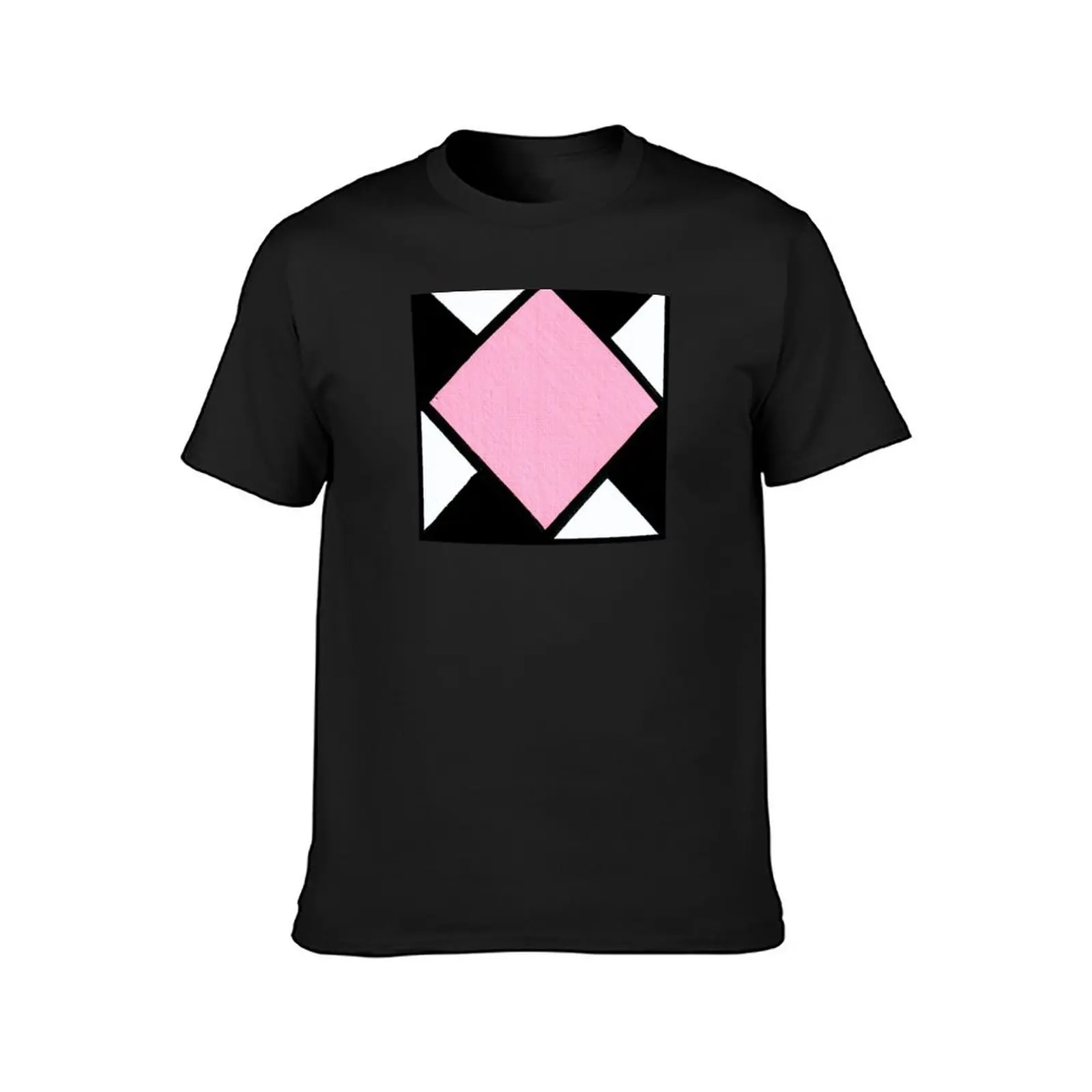 Pink Black and White Diamond Geometric Abstract Acrylic Painting v2 T-Shirt tops customizeds mens graphic t-shirts hip hop