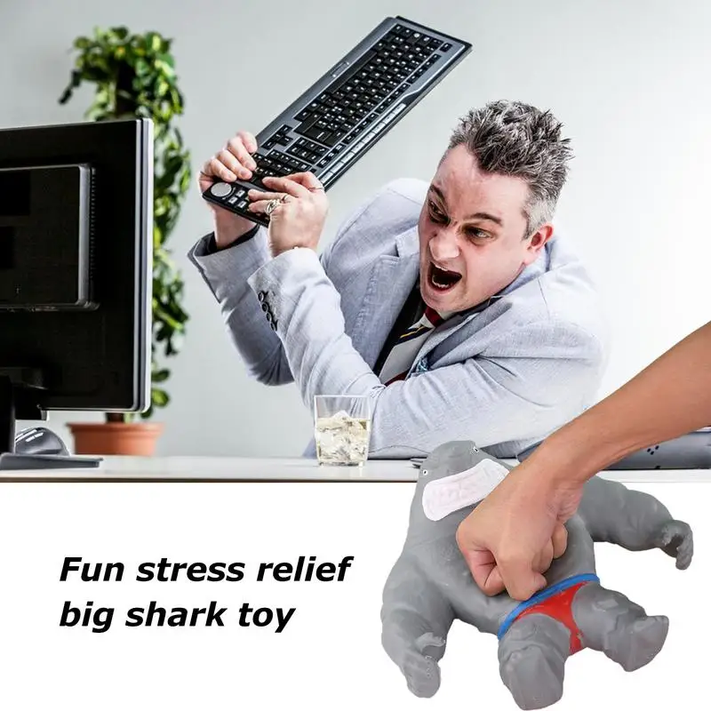 Rekin Squeeze Stress Toy Zabawki antystresowe Duży rekin Zabawki sensoryczne Stress Reliever Home Decor Zabawna lalka do ściskania Stretchy Shark Squee