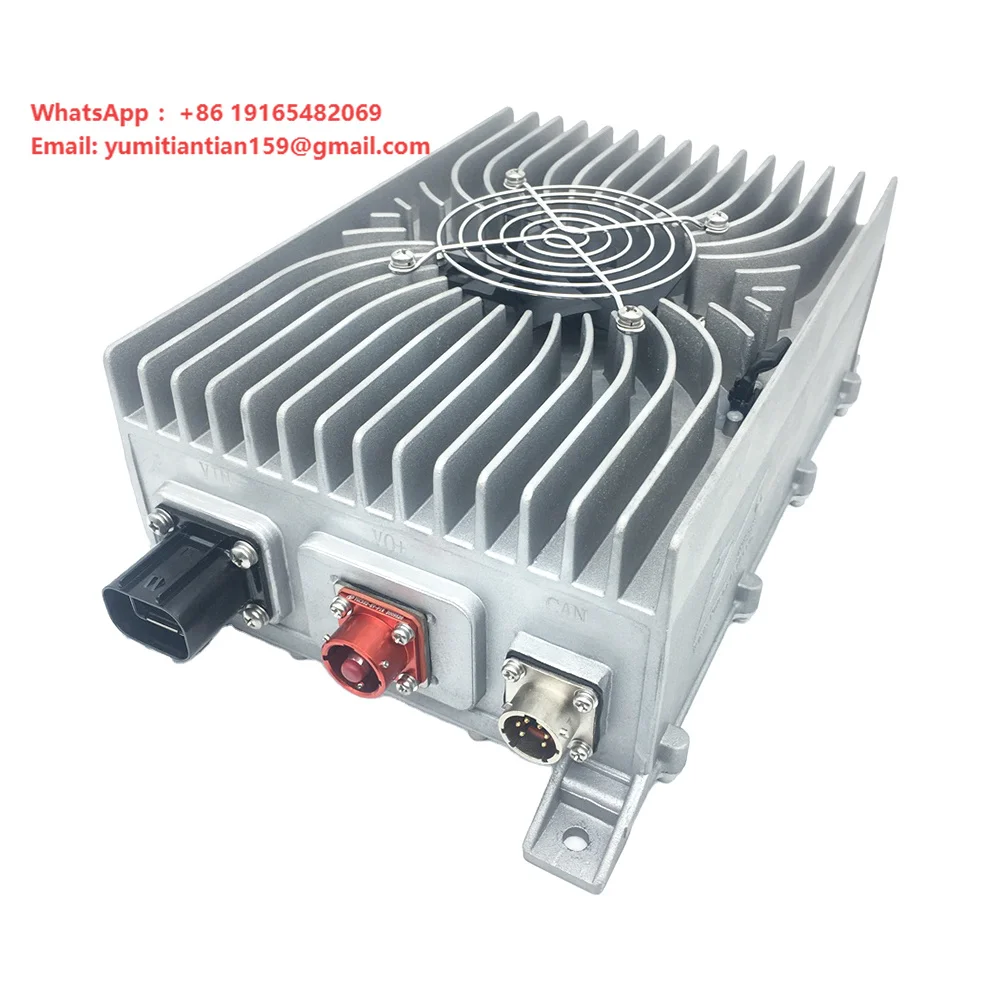 Dilong 800V to 14V 2kW Step Down DC-DC Converter for Electric Vehicles, Air Cooling CAN Bus Control EV DCDC Converter