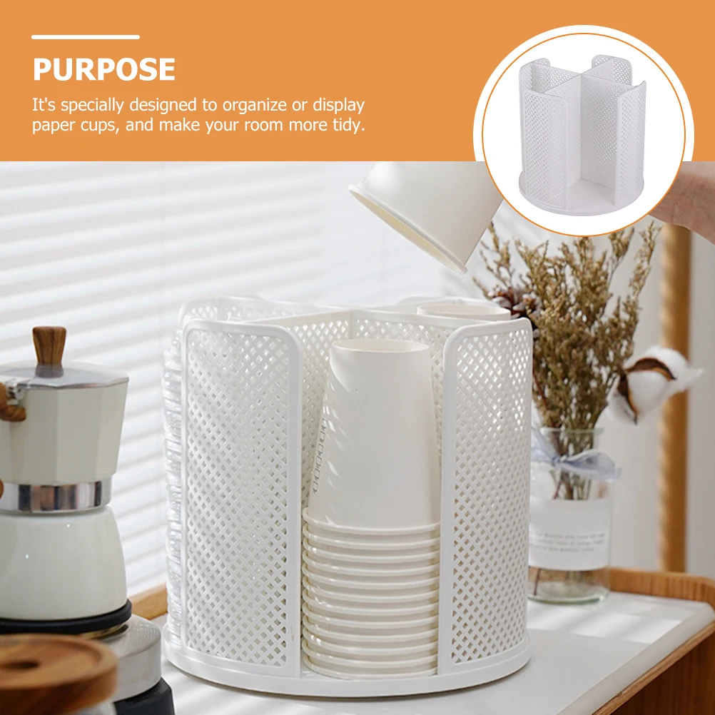 

Rotatable Paper Cup Holder Disposable Cup Dispenser Rack Office Coffee Shop Decor ganizer Storage Bathroom Facility