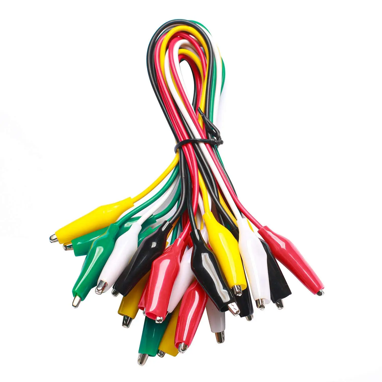 10PCS Premium Alligator Clips Electrical, 5 Colors Test Leads with Testing Probes, Crocodile Jumper Wires Cable with Alligator