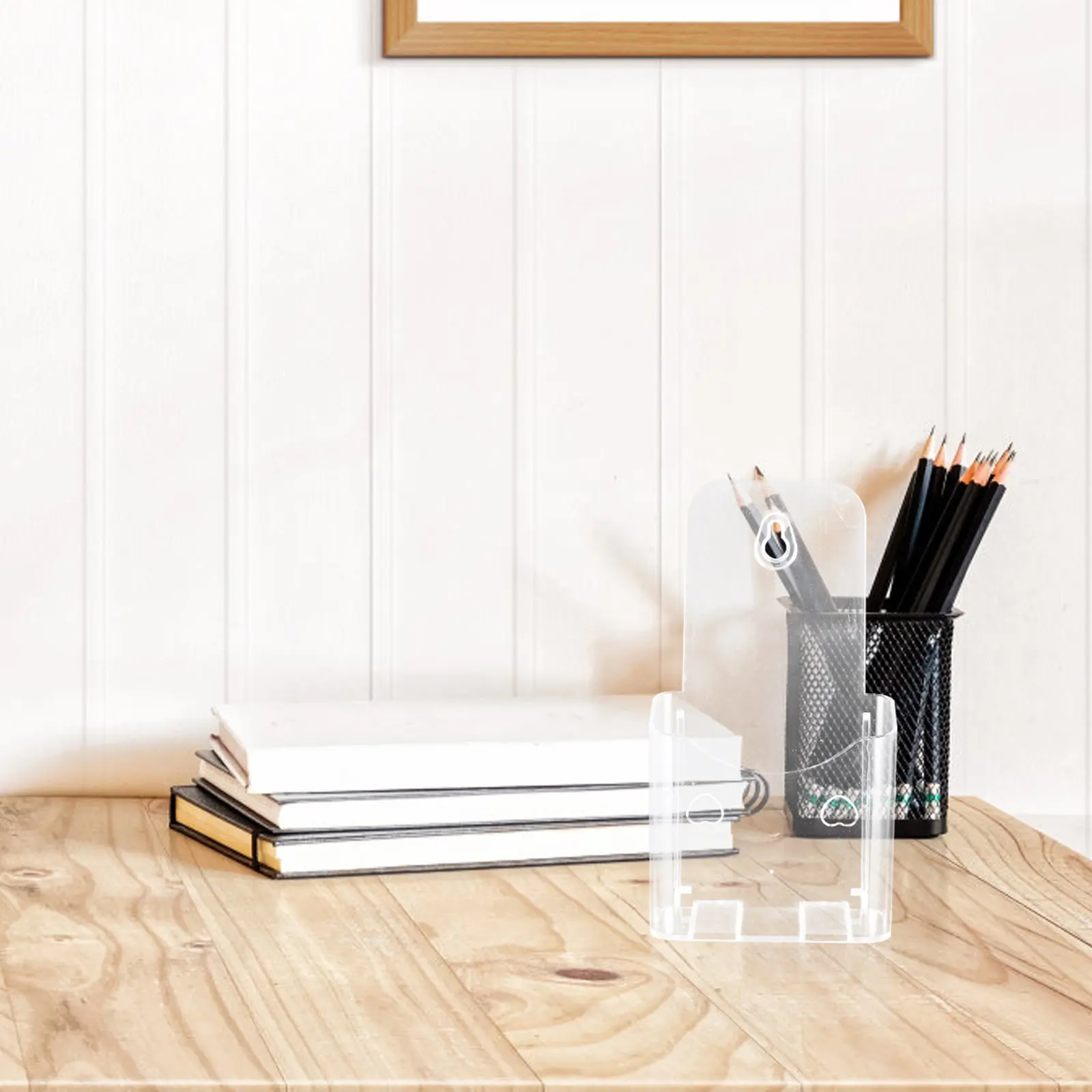

Transparent Wall-Mounted File Holder A6 Size Plastic Document Organizer Book Display Stand Magazine Brochure Storage Rack Office