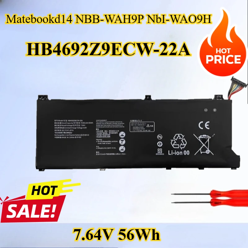 

HB4692Z9ECW-22A HB4692Z9ECW-41 Laptop Battery for Huawei MateBook D14-53010TVS Magicbook 14 NBL-WAQ9H NBB-WAH9P WFQ9 WAI9 WFH9