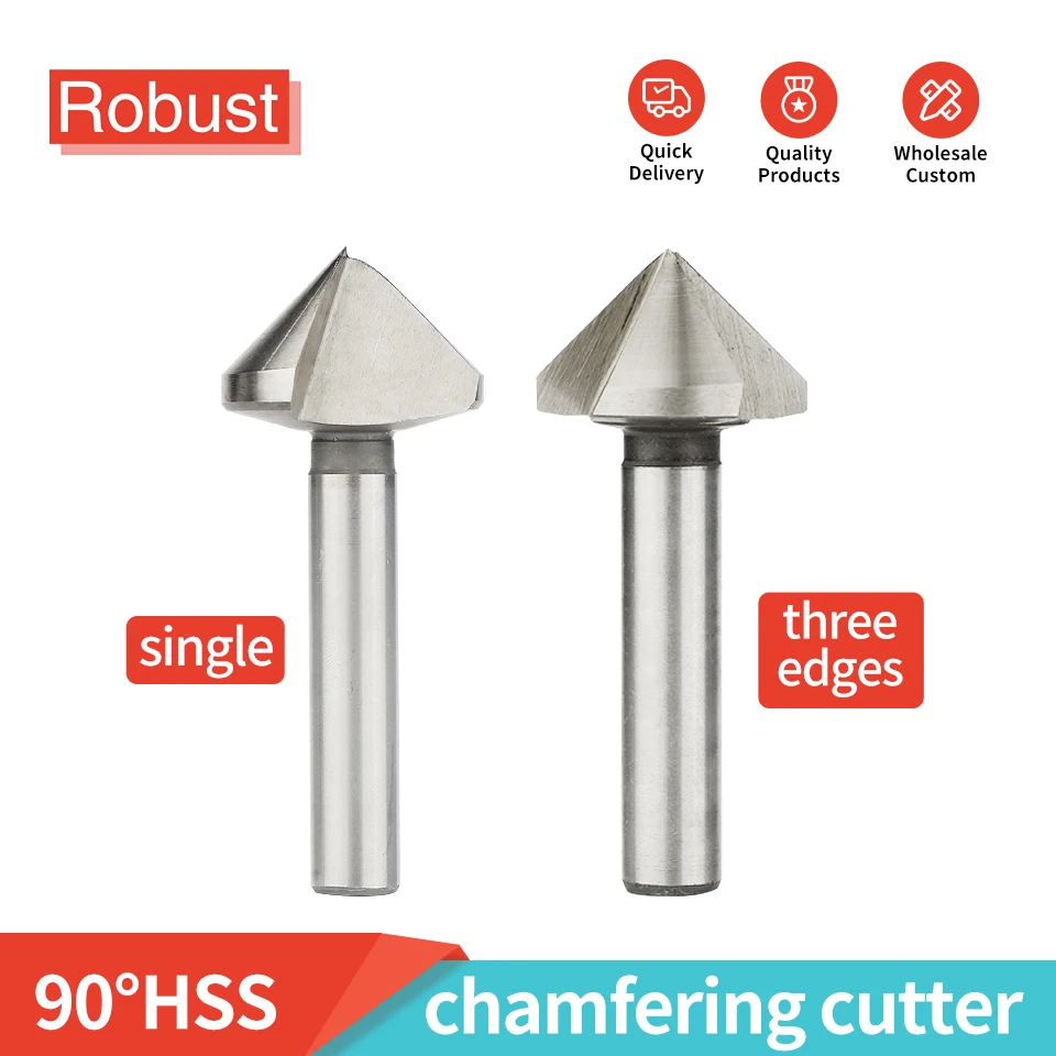 

90 Degree 3/1 Flute Countersink Drill Bit Chamfering Cutter 6.3-60mm Tapered Hole Woodworking & Metalworking Machining Tooltool