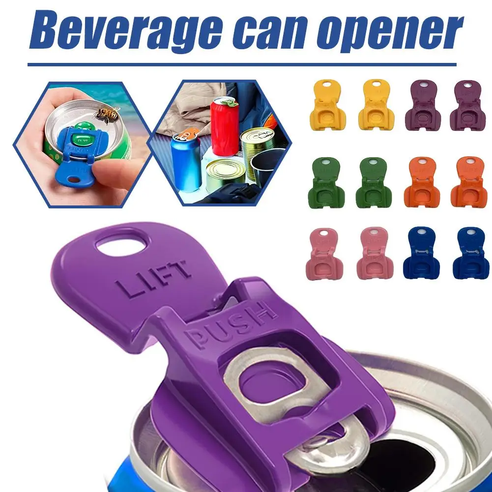 Abrelatas fácil reutilizable, abrelatas con pestaña de plástico para cerveza Pop, Coke, Soda, Protector de bebidas, protección antiinsectos, 12 Uds.