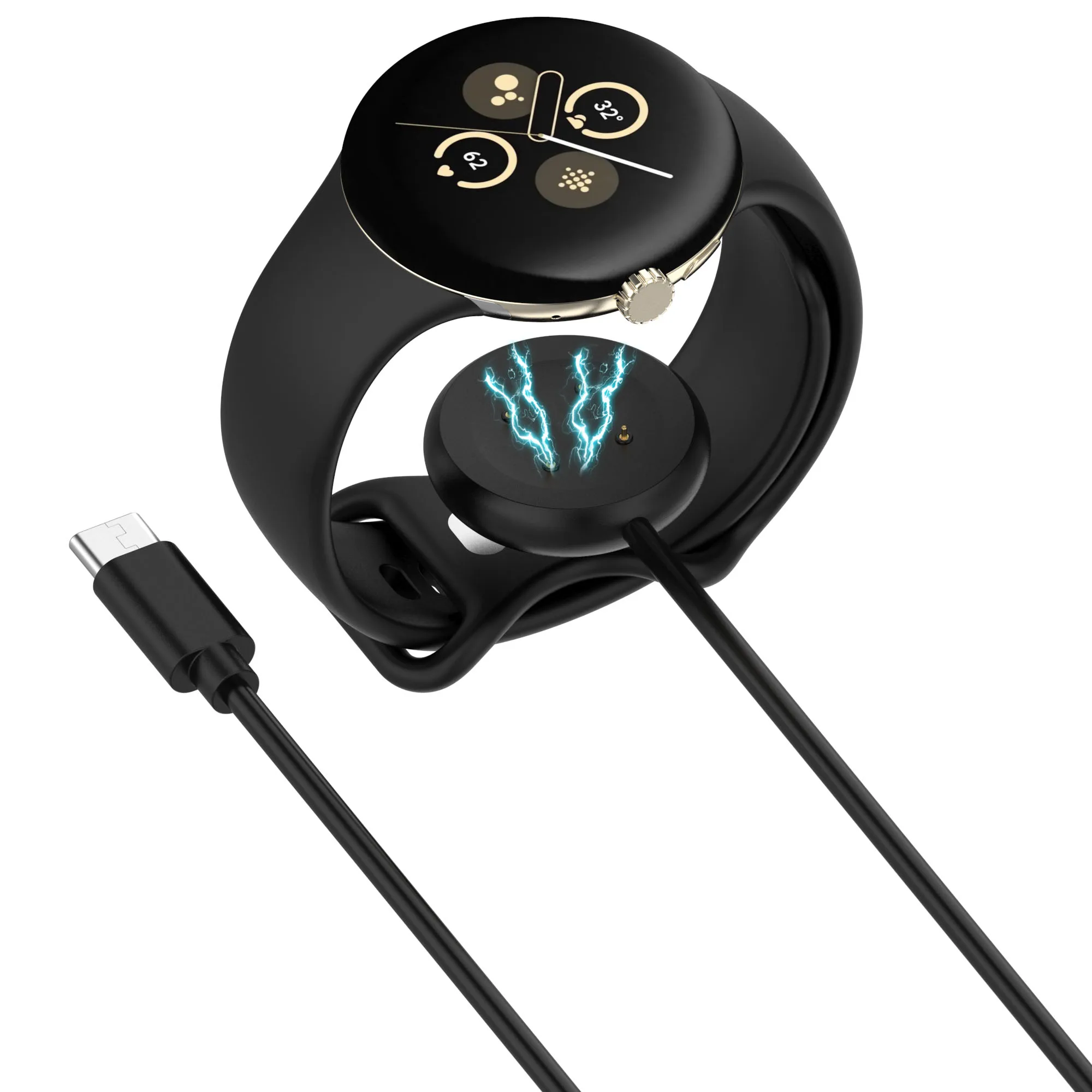 Smartwatch Dock Charger Adapter USB Charging Cable Power Charge Wire for Google Pixel Watch 2 Smart Watch2 Accessories