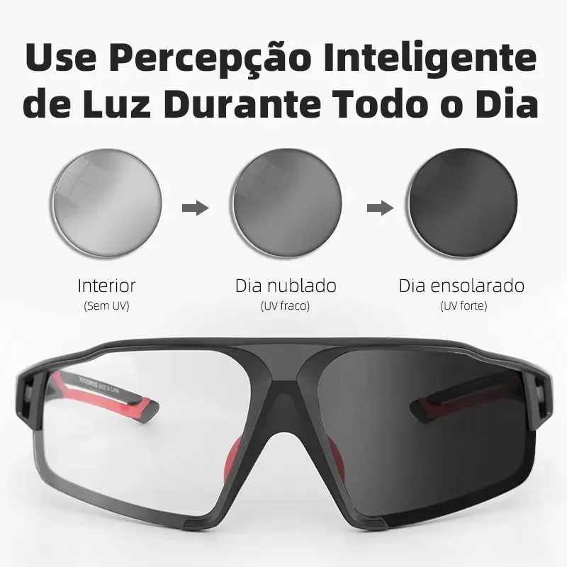

ROCKBROS Photochromic Cycling Glasses Bike Bicycle Glasses Sports Men's Sunglasses MTB Road Cycling Eyewear Protection Goggles