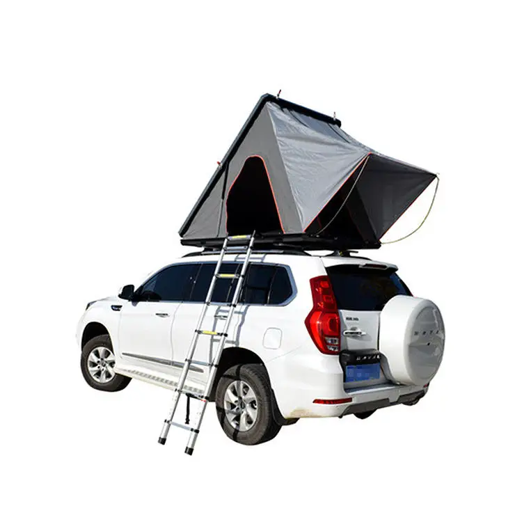 high quality camping triangle aluminium hard shell roof top tent car 