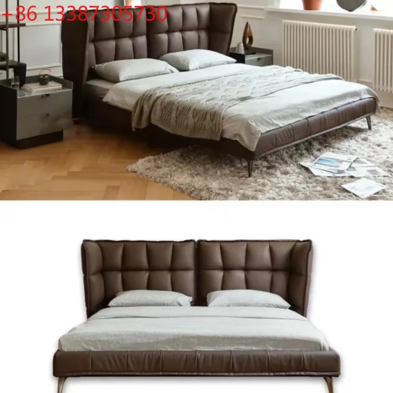 

Современная мышечная кровать, итальянская минималистичная свадебная кровать в главной спальне, двойные дизайнерские блоки тофу