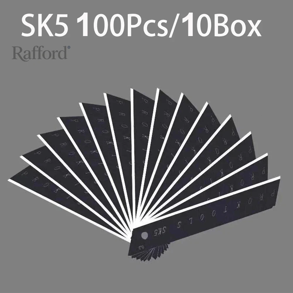 100 قطعة الكربون الصلب استبدال سكّين متعدّد الاستخدامات شفرة 100 مللي متر * 18 مللي متر الأسود لتقوم بها بنفسك أداة نحت شفرات للطلاب مكتب القرطاسية BoxCutter