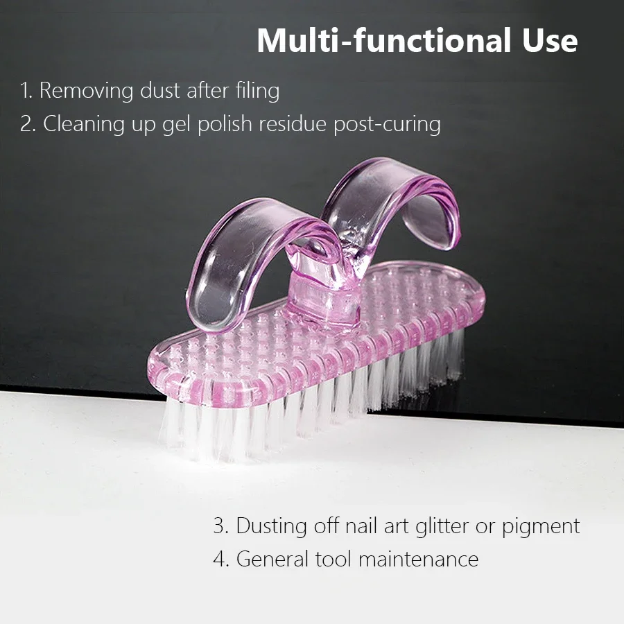 Brosse de nettoyage des ongles en acrylique multifonctionnelle, outil d'élimination de la poussière et de la poudre pour manucure professionnelle et Nail Art