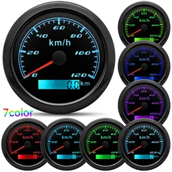 85mm Analog Pulse Speedometer Gauge with Holzer Sensor 7 Color Light Speed Meter Pulse Signal for Car Boat Marine 12V 24V Custom