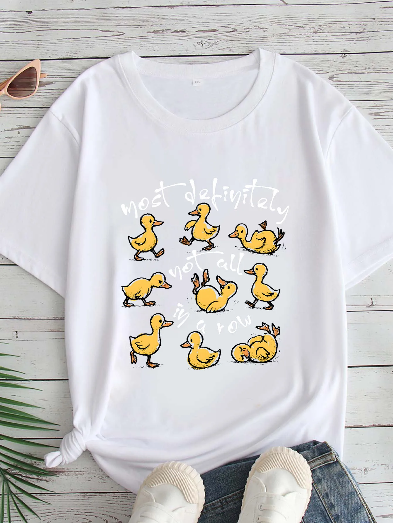 

Women's Large Size Printed round Neck Short Sleeve T-shirt 1-7XL Comfortable Casual Top in European Style