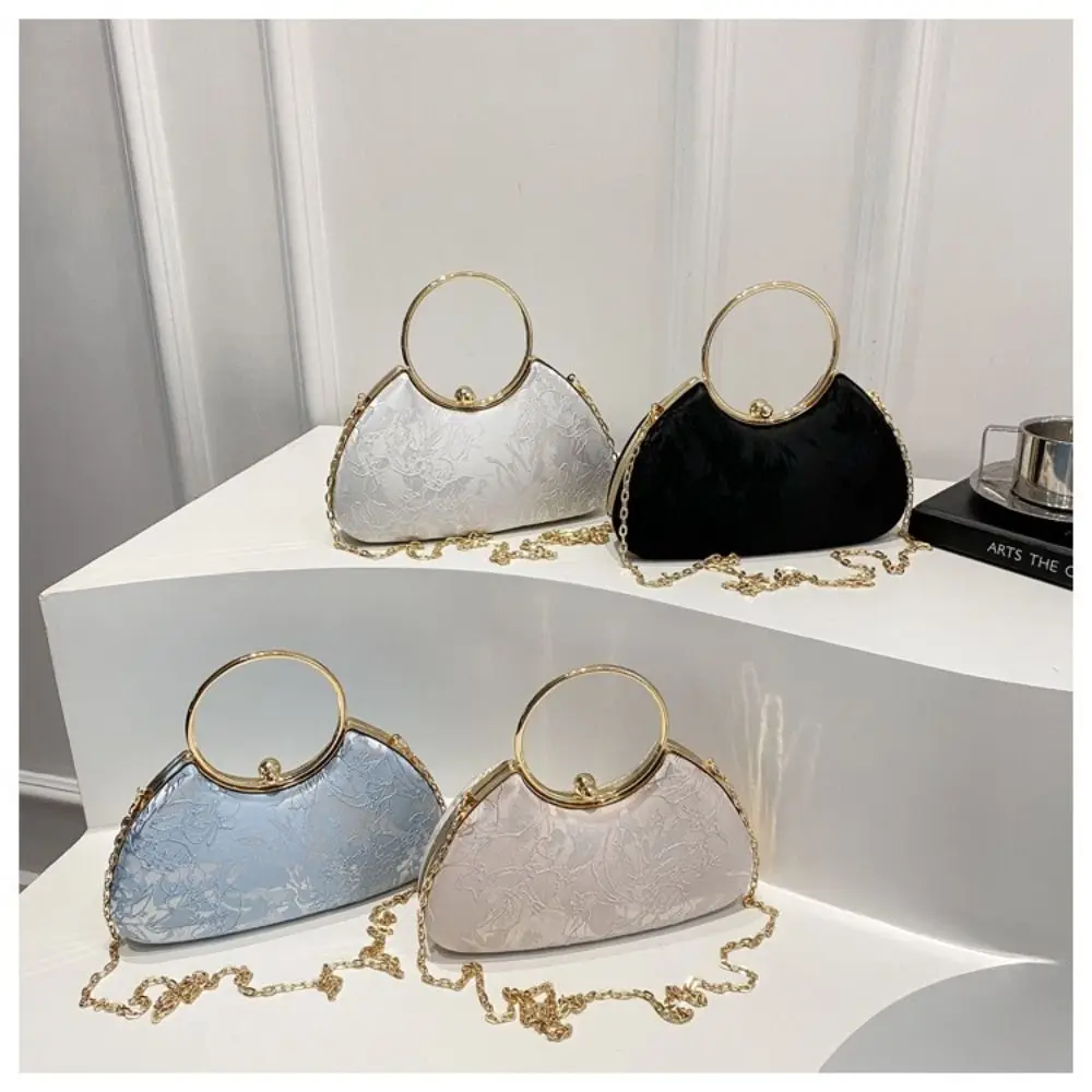 

Fashion Polyester Fiber Evening Bags Elegant Chain Shoulder Bag Clutch Handbag Women