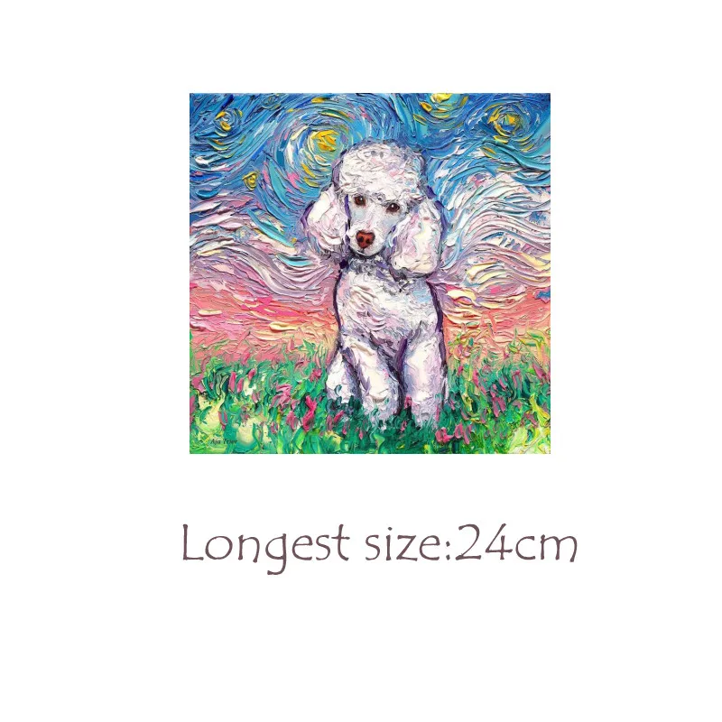 Van Gogh Stickers Heat Transfers Vintage Dogs Vinyl Applique Patches for T-Shirt Thermal Iron On Clothes Diy Sticker washable