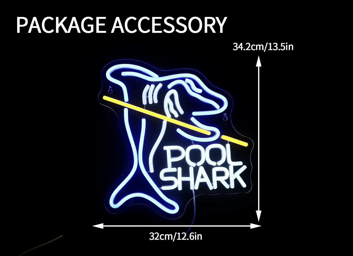 Pool Shark Neon Sign for Wall Decor dimmerabile Led Lights Signs biliardo LED Signs for Game Room Bar Pub Club Boys Gift