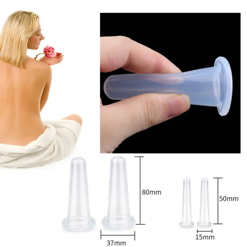 Natuurlijke Siliconen Vacuüm Cupping cup Anti Cellulite Body Gezichtstherapie Massage Cups Schoonheid Huidverzorging Gereedschap Dropshipping