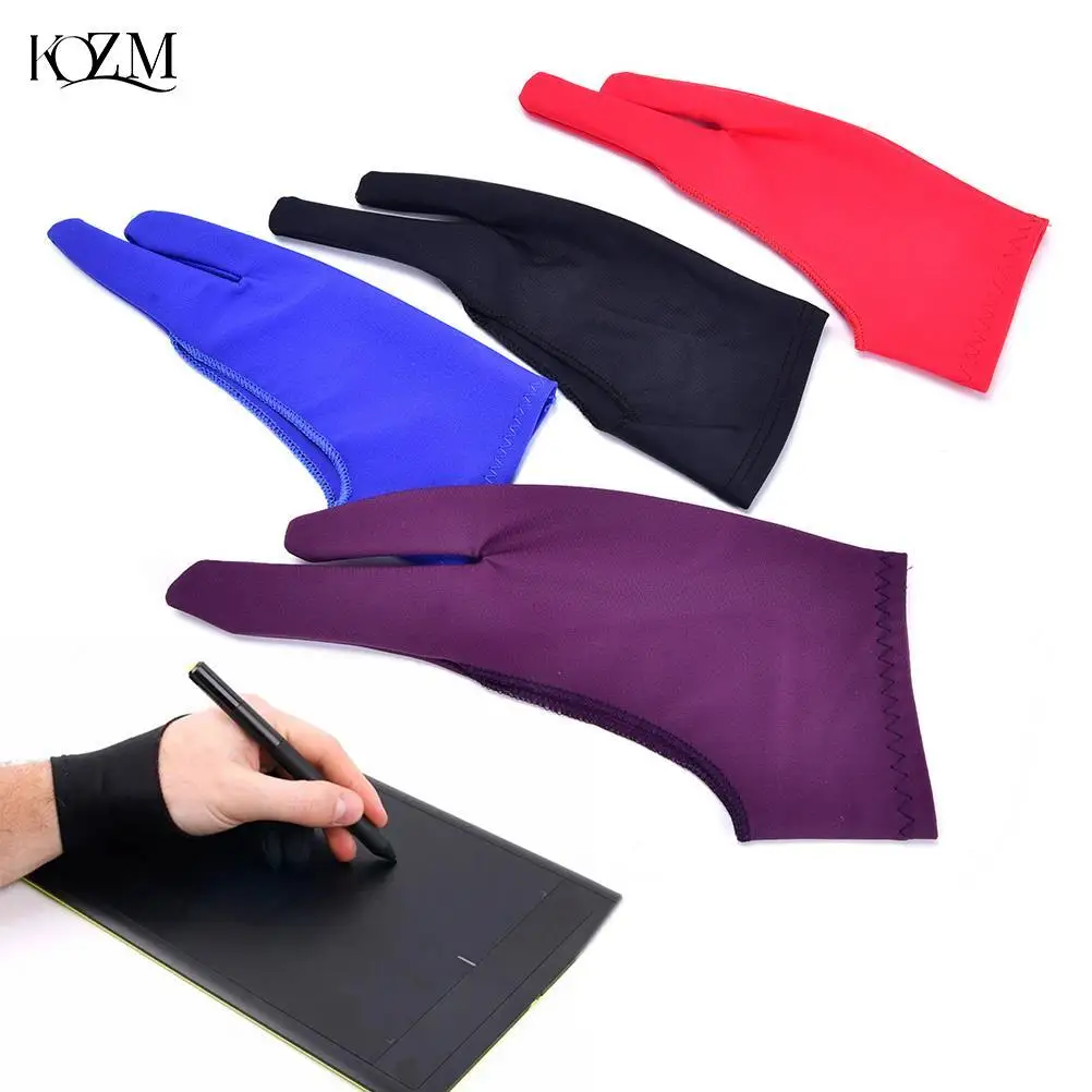 Purple 2 Finger Anti-fouling Glove,both For Right And Left Hand Artist Drawing For Any Graphics Drawing Tablet