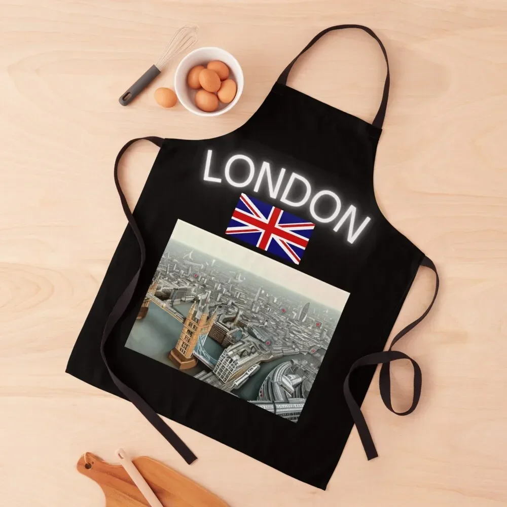 

London: Aerial View Apron kitchen girl Chef jacket men For Hairdresser Custom Apron