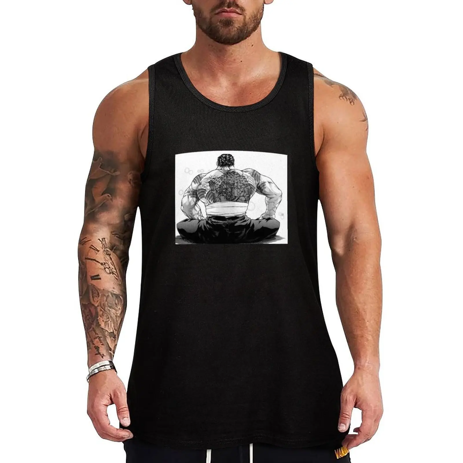 Camiseta sin mangas Hanayama Tattoo con estampado minimalista y gráfico simple