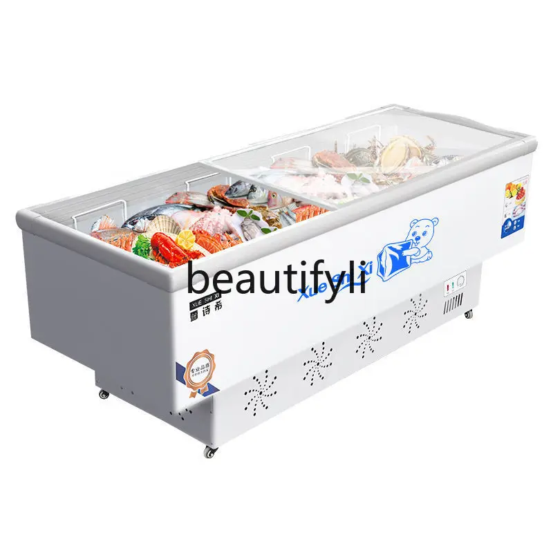 

Commercial 2m Single Unit Flat Display Cabinet Refrigerated Freezer One-Key Conversion for Supermarkets and Commercial Use