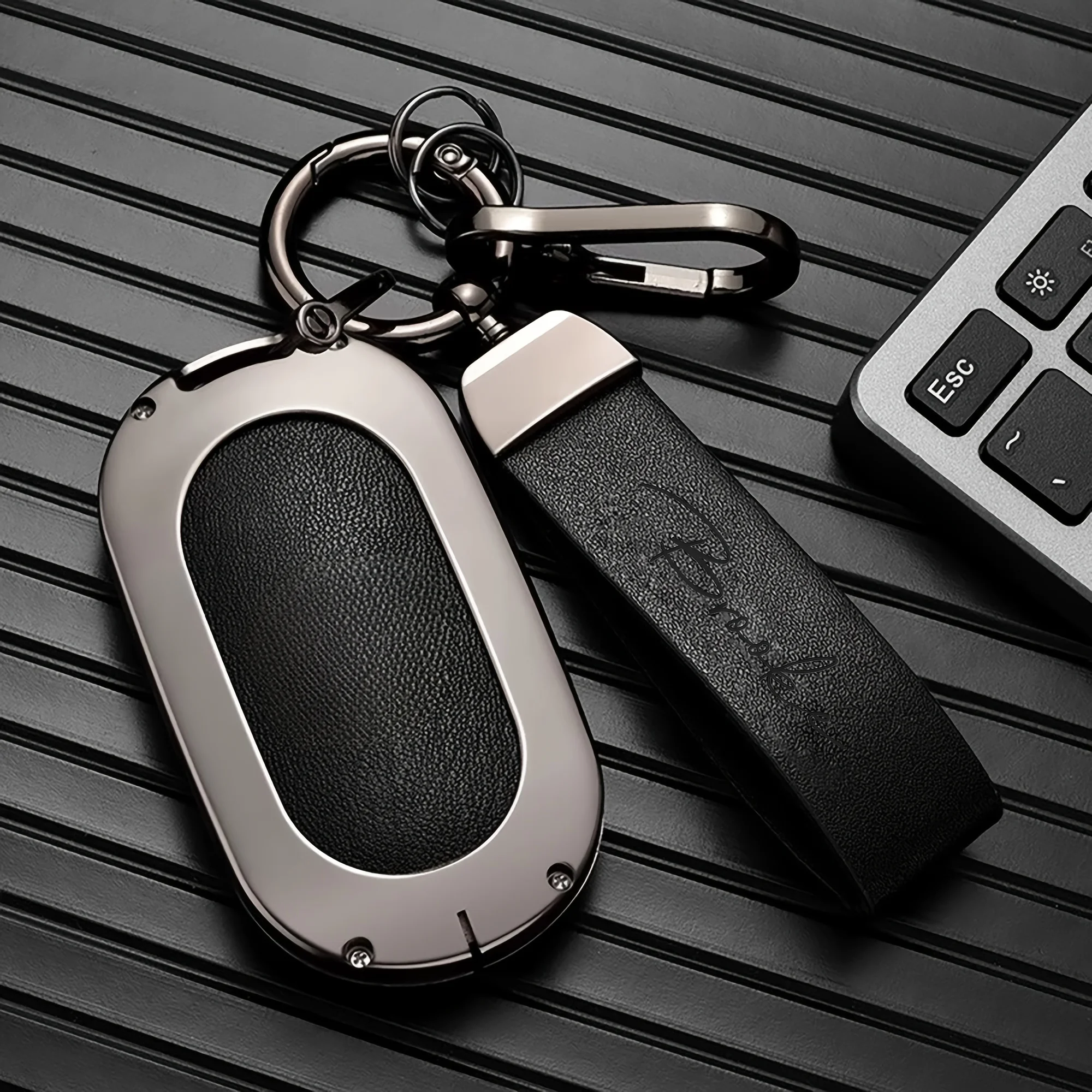 Custom Name Leather Keychain, Personalized Gift