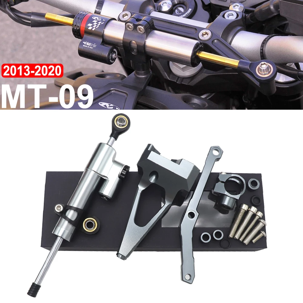 

MT09 Motorcycle Carbon fiber steering Stabilize damper Mounting Bracket Kit For YAMAHA MT-09 MT 09 FZ09 FZ-09 2013 - 2019 2018