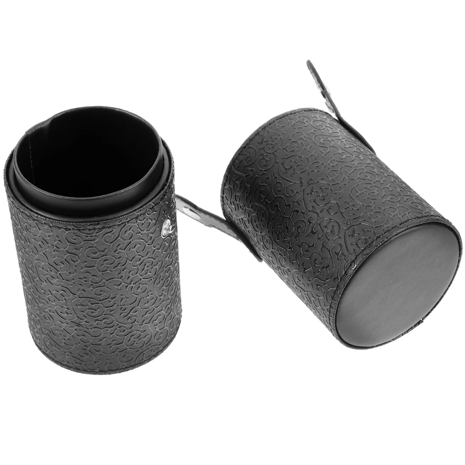 

Makeup Brush Cup Holder Portable Storage Case Travel Size Lightweight Compact Dustproof Moisture Resistant Lid Design Texture