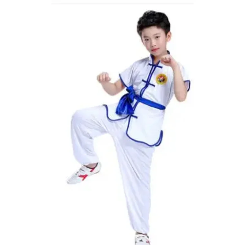 Hot 2024 Children Chinese Traditional Wushu Clothing Kids Martial Arts Uniform Kung Fu Suit Girls Boys Stage Performance Costume