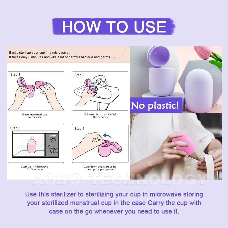 Menstrual Cup Wash Case Cleaner Silicone Container to Clean Your Menstrual Disc and Period Cup