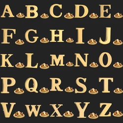 High quality brass initials A to Z classic letter brooch shiny English symbol lapel pin men's shirt suit Collar pin accessories