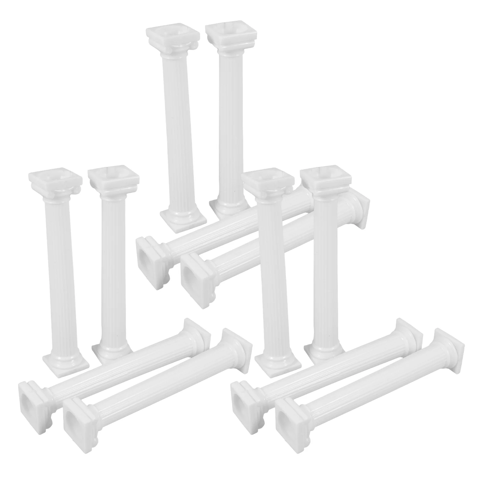 

12 Pcs Roman Column Cake Support Stand Wedding Pillars Plastic White Dowel Rods