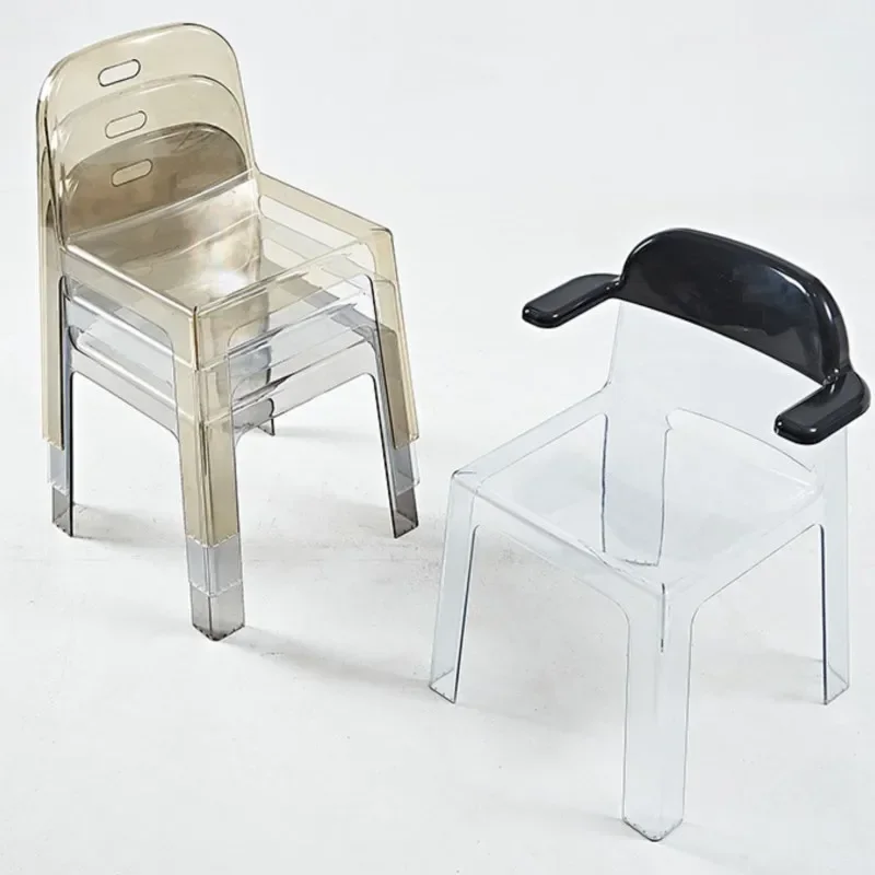 كراسي طعام منزلية من الأكريليك، طاولات وكراسي بلاستيكية بسيطة ومبتكرة، كراسي شفافة قابلة للتكديس، كرسي طعام