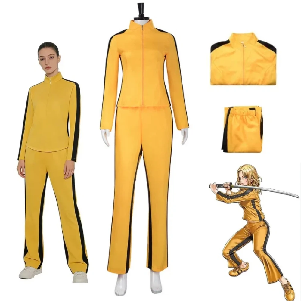 

American Kill Bill Vol.1 The Bride Top and Pants Yellow CosplayCostume Character of The Bride's Killer for Halloween Costumes