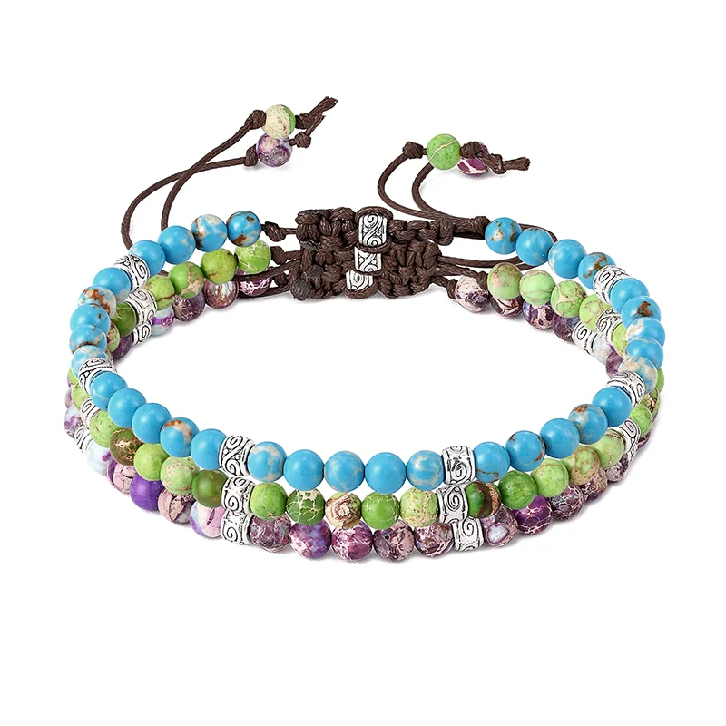 2025 New Idea Gift Handmade Color Natural Stone Braided Bracelet 4mm Small Beads Jewelry Gifts for Men And Women