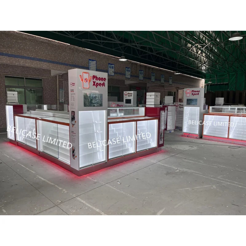 customized.Customized Cell Phone and Accessories Repair  Kiosk Shop Display Showcase Cabinet with LED Light Mobile Phone Ki