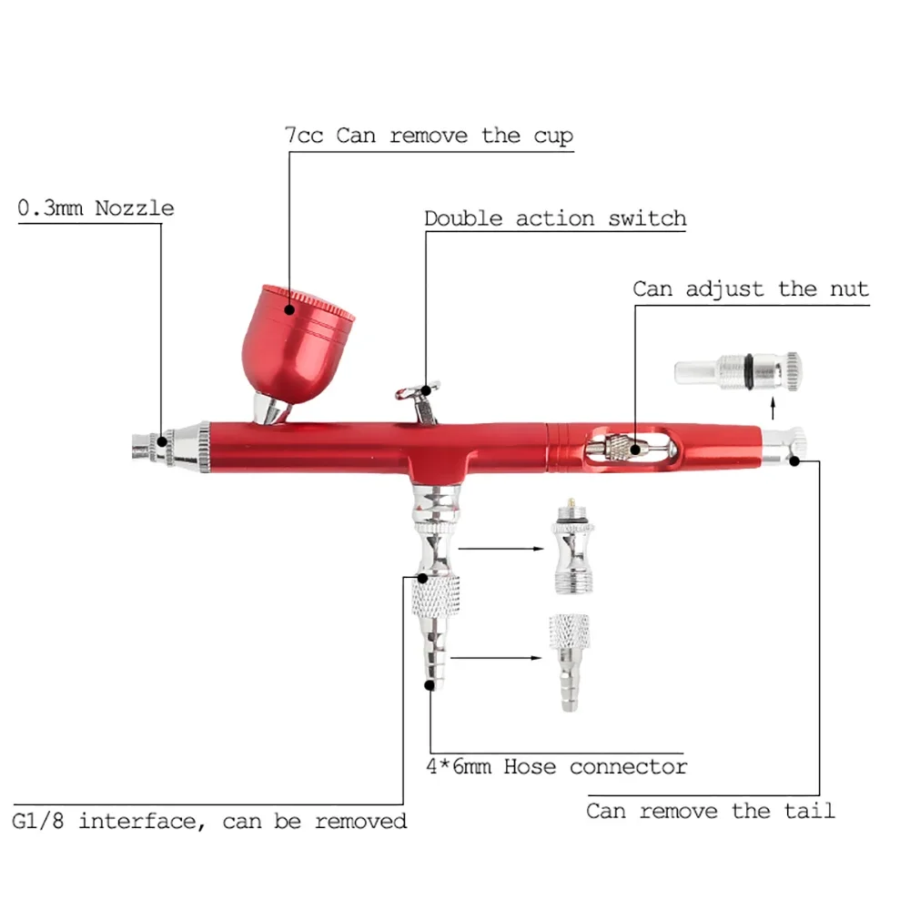 Dual Action Airbrush Pen for Makeup Moisturizing Oxygen Injector Travel Beauty Care Easy Use Foundation Spray Gun