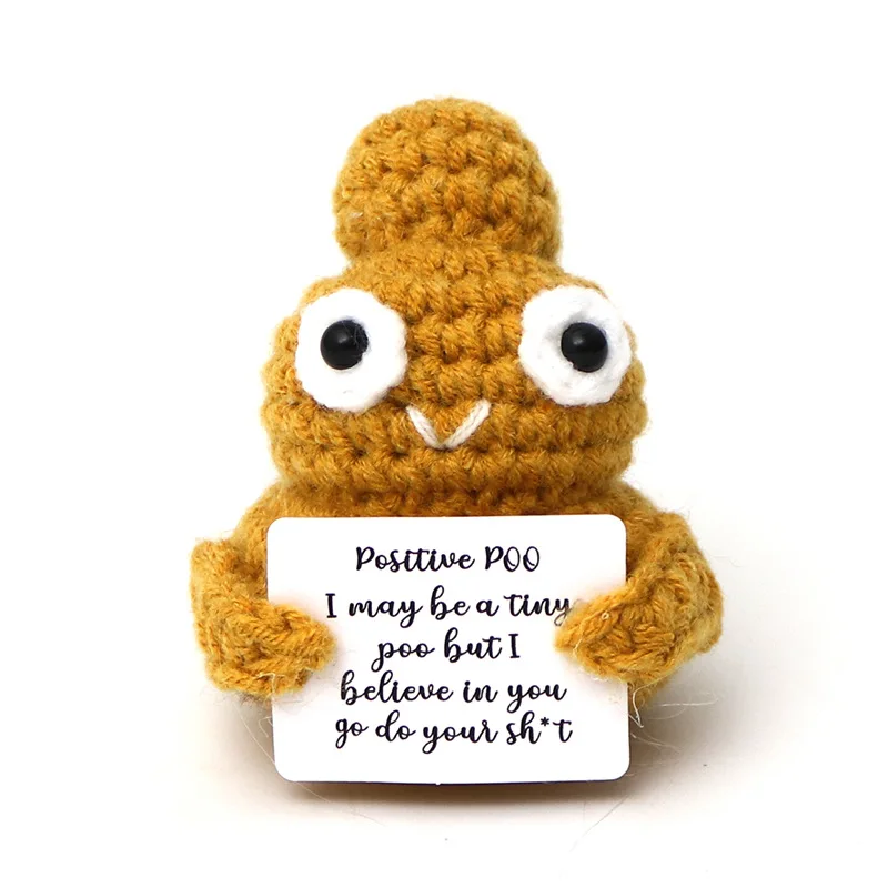 Gehäkelte Tierfiguren zur Emotionalen Unterstützung, Lustige Geschenke für Freunde, Tisch- und Bücherregal-Dekoration – Detail 3