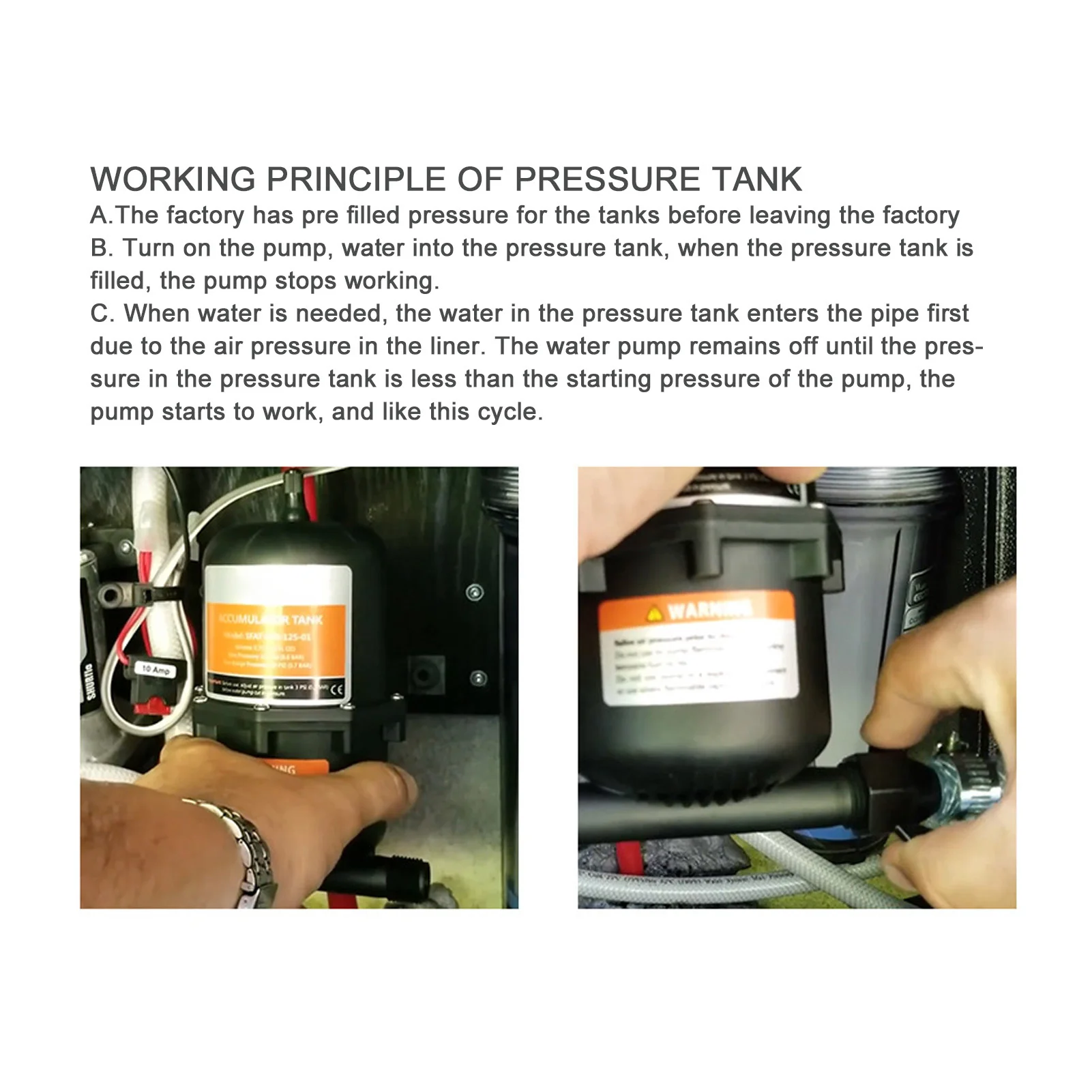 1L RV Pressure Tank Constant Pressure Strong Cushioning For Boat Yacht Pressure Stabilizing System