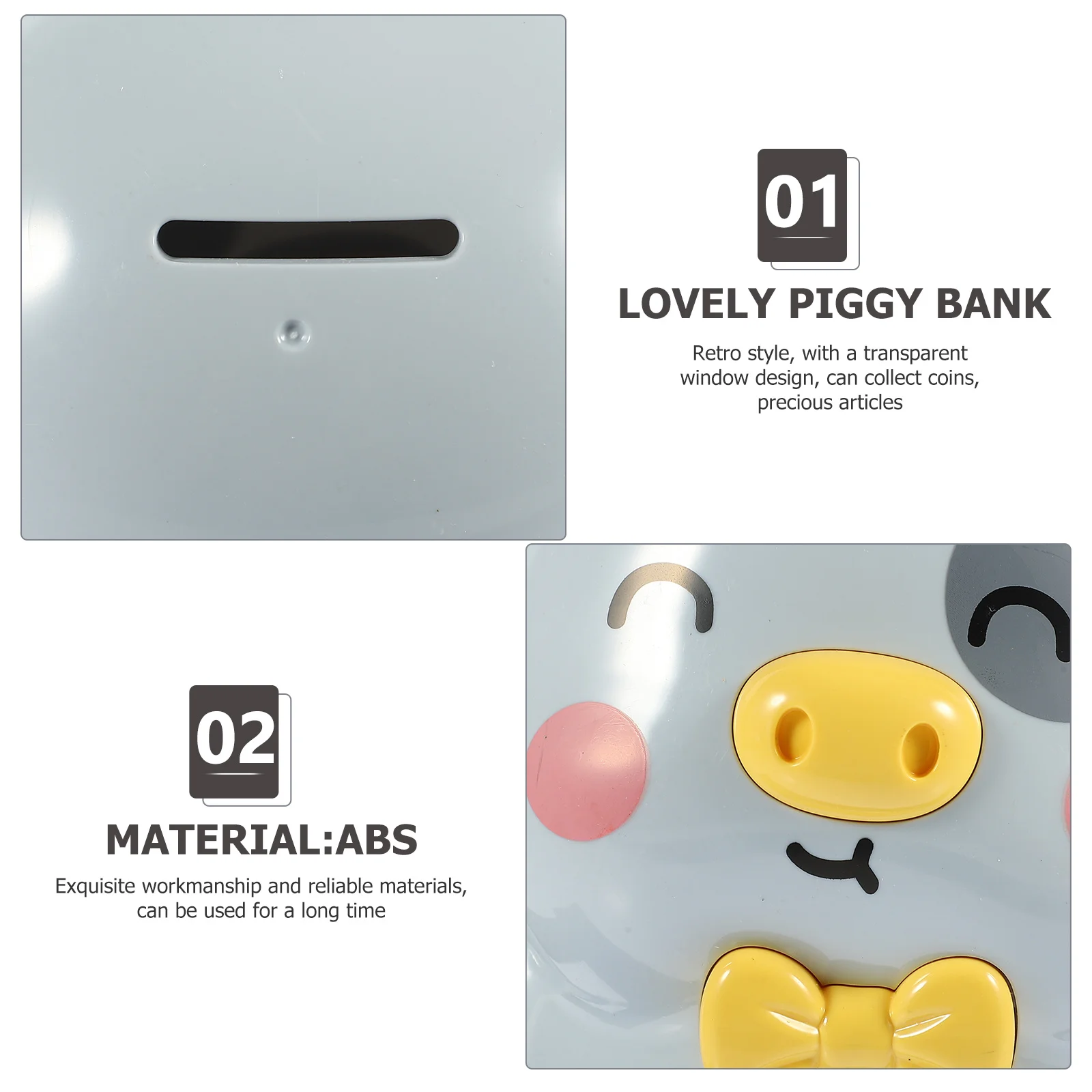 أصبع البنك غير قابل للكسر ABS لطيف خنزير عملة توفير وعاء للأطفال توفير المال جرة الكرتون حصالة على شكل حيوان للفتيات الفتيان الديكور